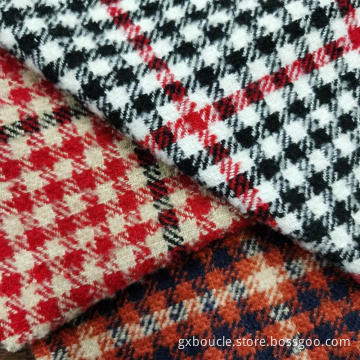 Boucle fashion tartan design with loops yarns fabric